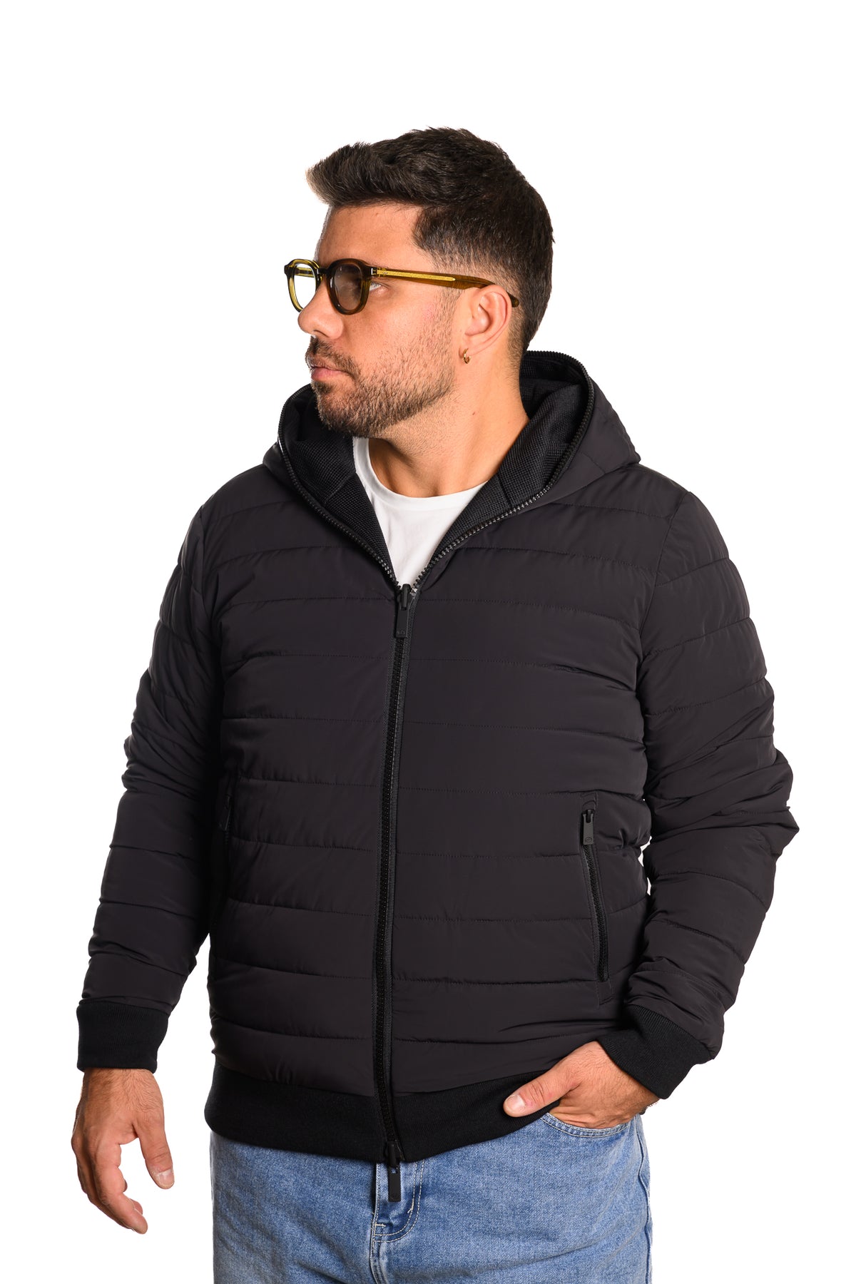 Piumino Reversibile Tricotech Nero