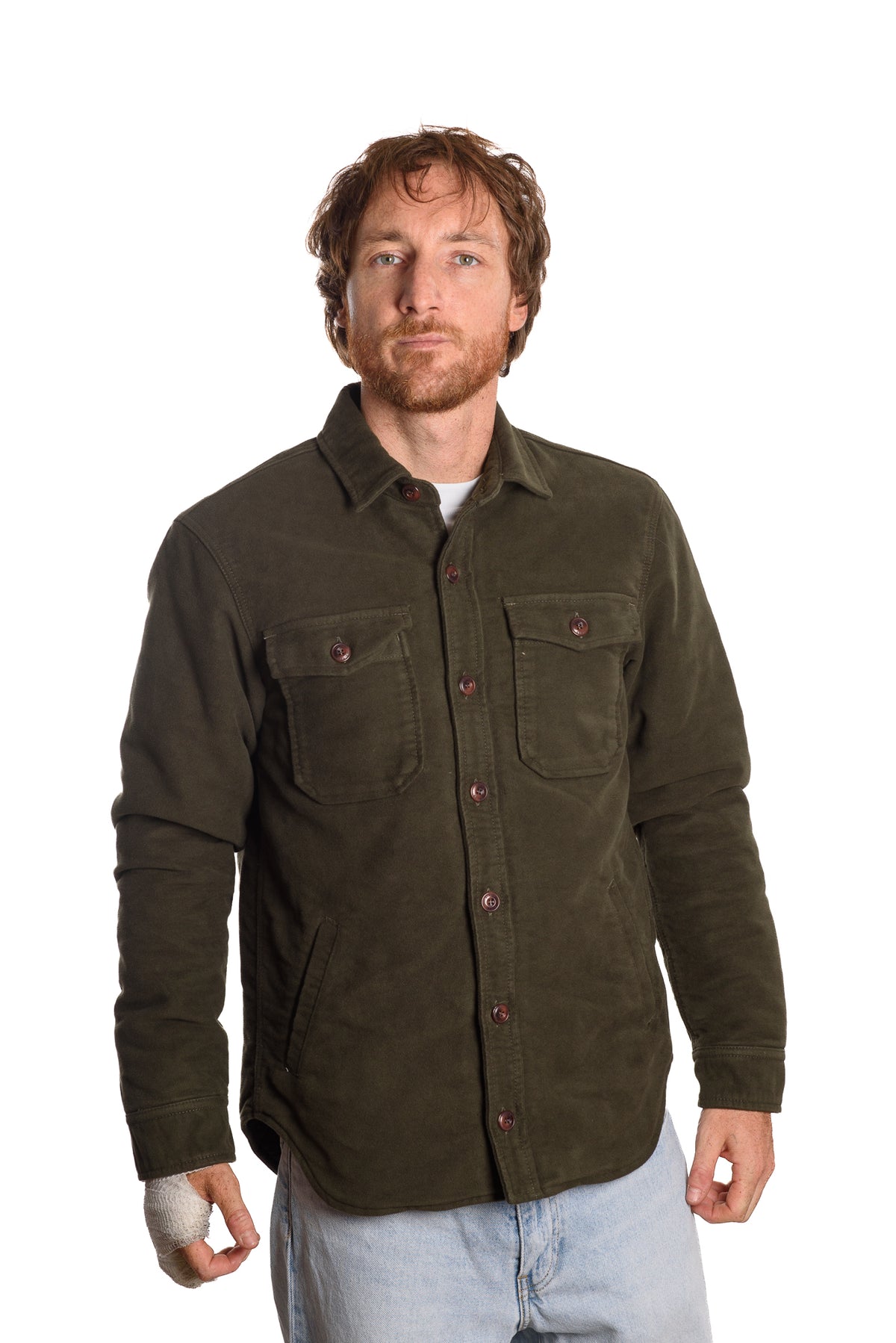 Giacca Camicia Fustagno Verde