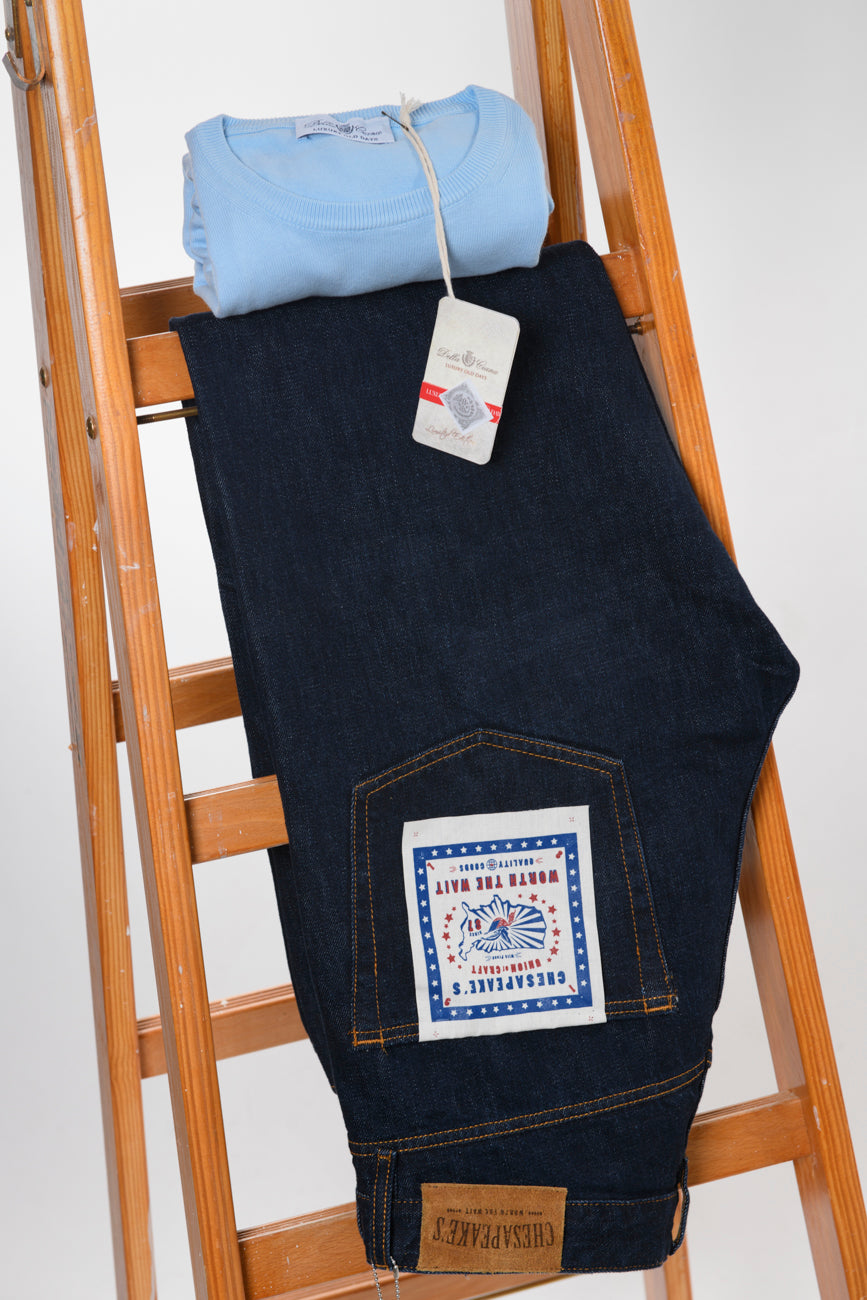 Maglia Girocollo della Ciana 100% Cotone Azzurra