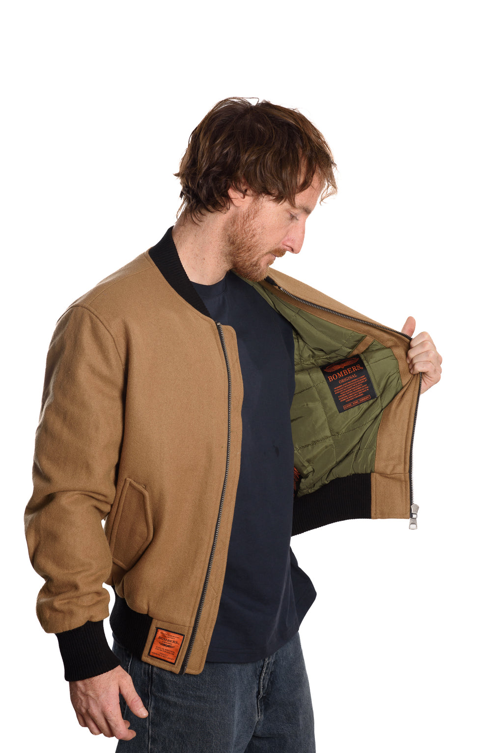 Bomber Original Men Panno di Lana Cammello