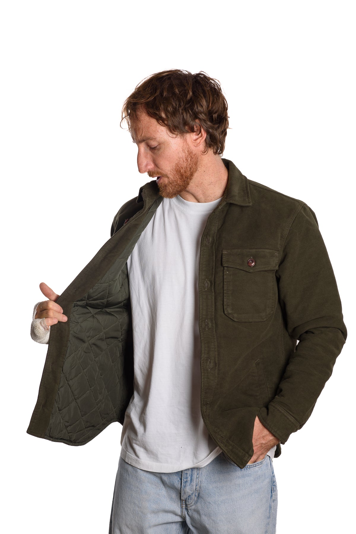 Giacca Camicia Fustagno Verde