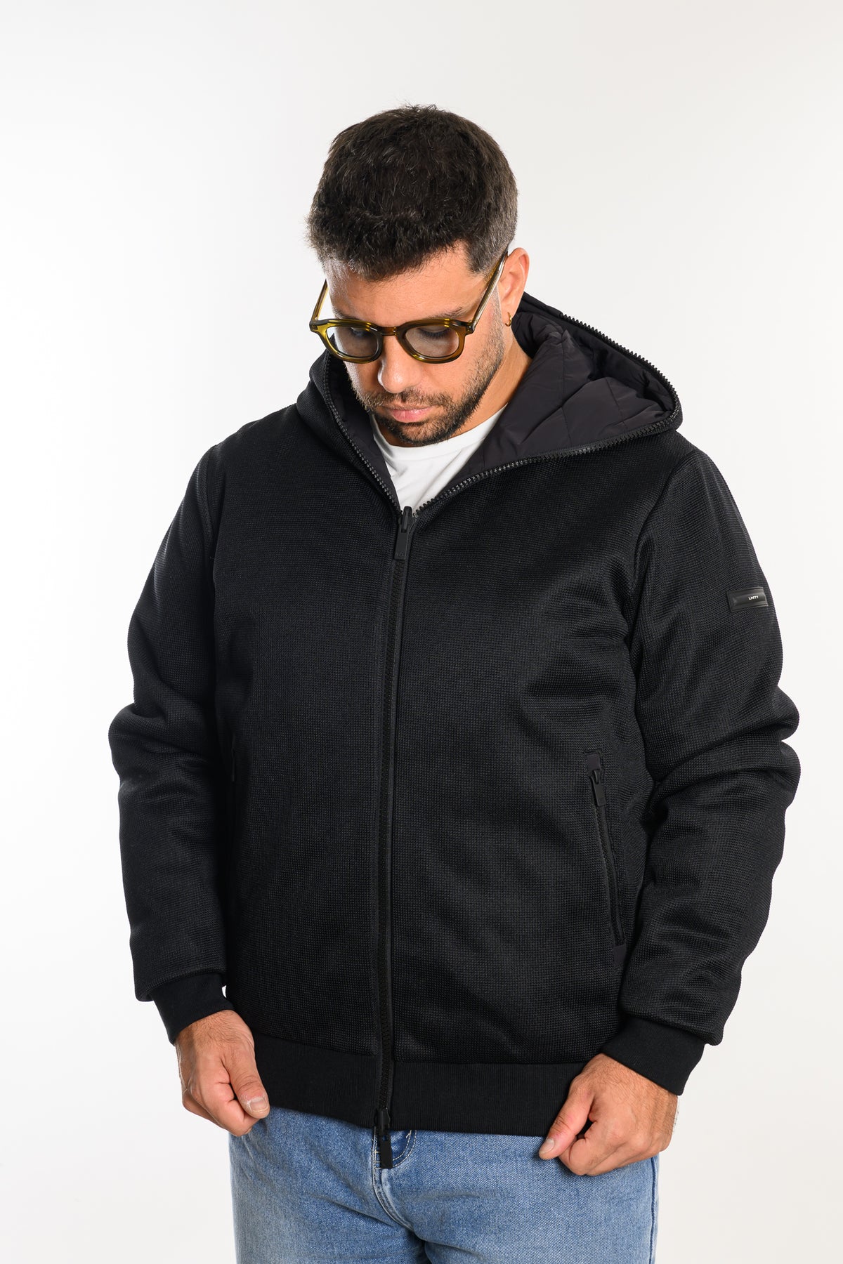 Piumino Reversibile Tricotech Nero