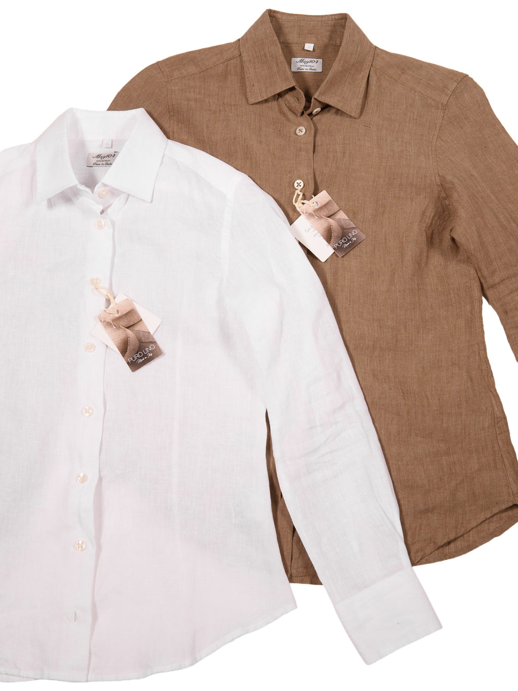 Camicia Puro Lino Bianca Donna
