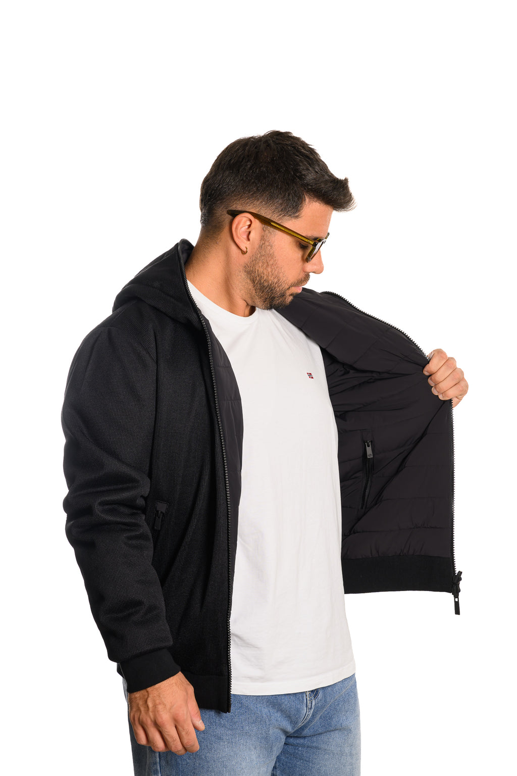 Piumino Reversibile Tricotech Nero