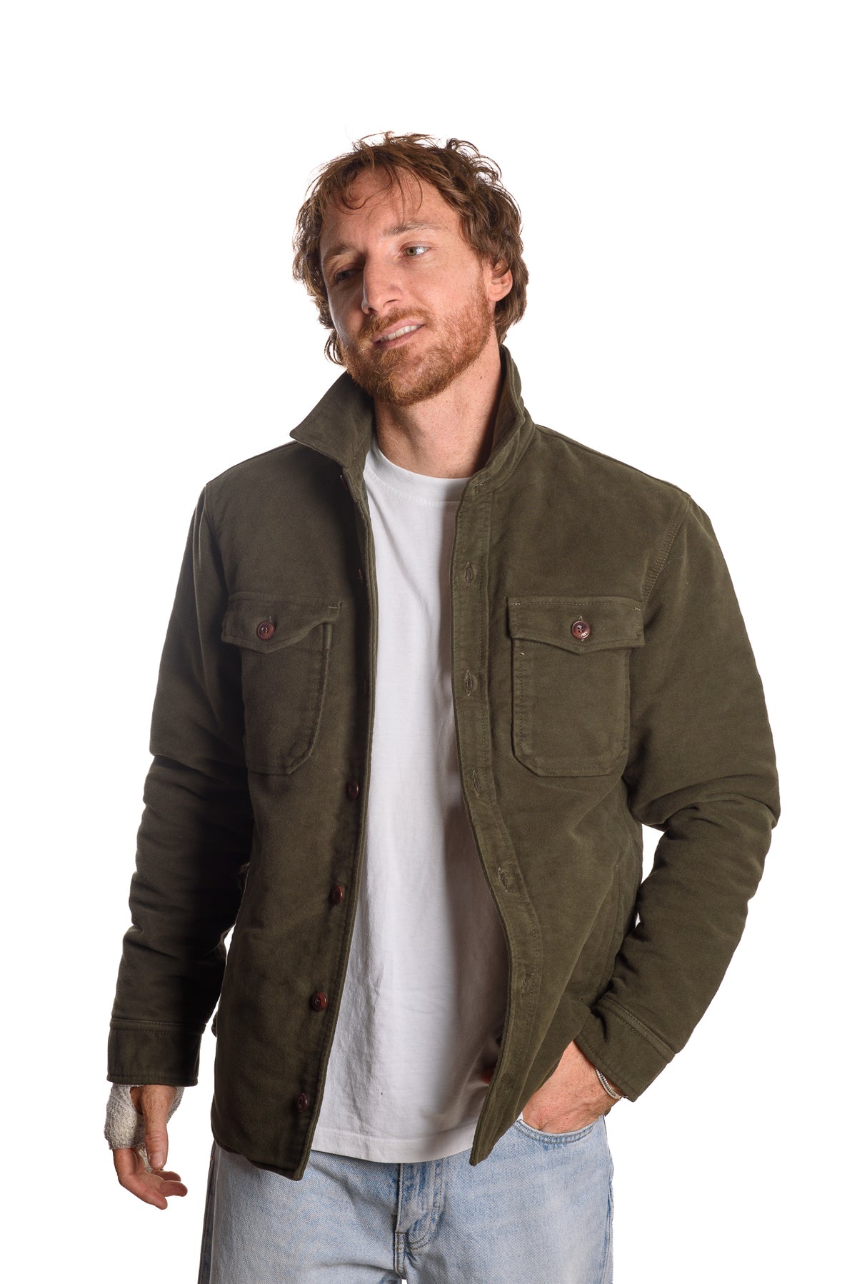 Giacca Camicia Fustagno Verde