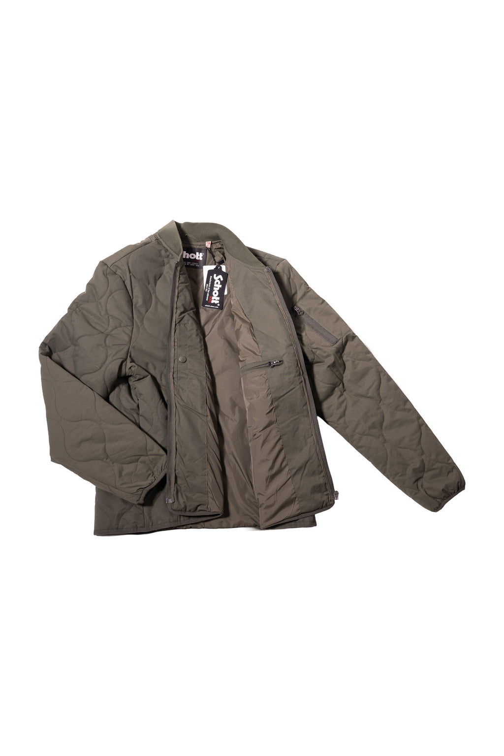 Bomber Trapunta Nylon-Cotone Schott Green