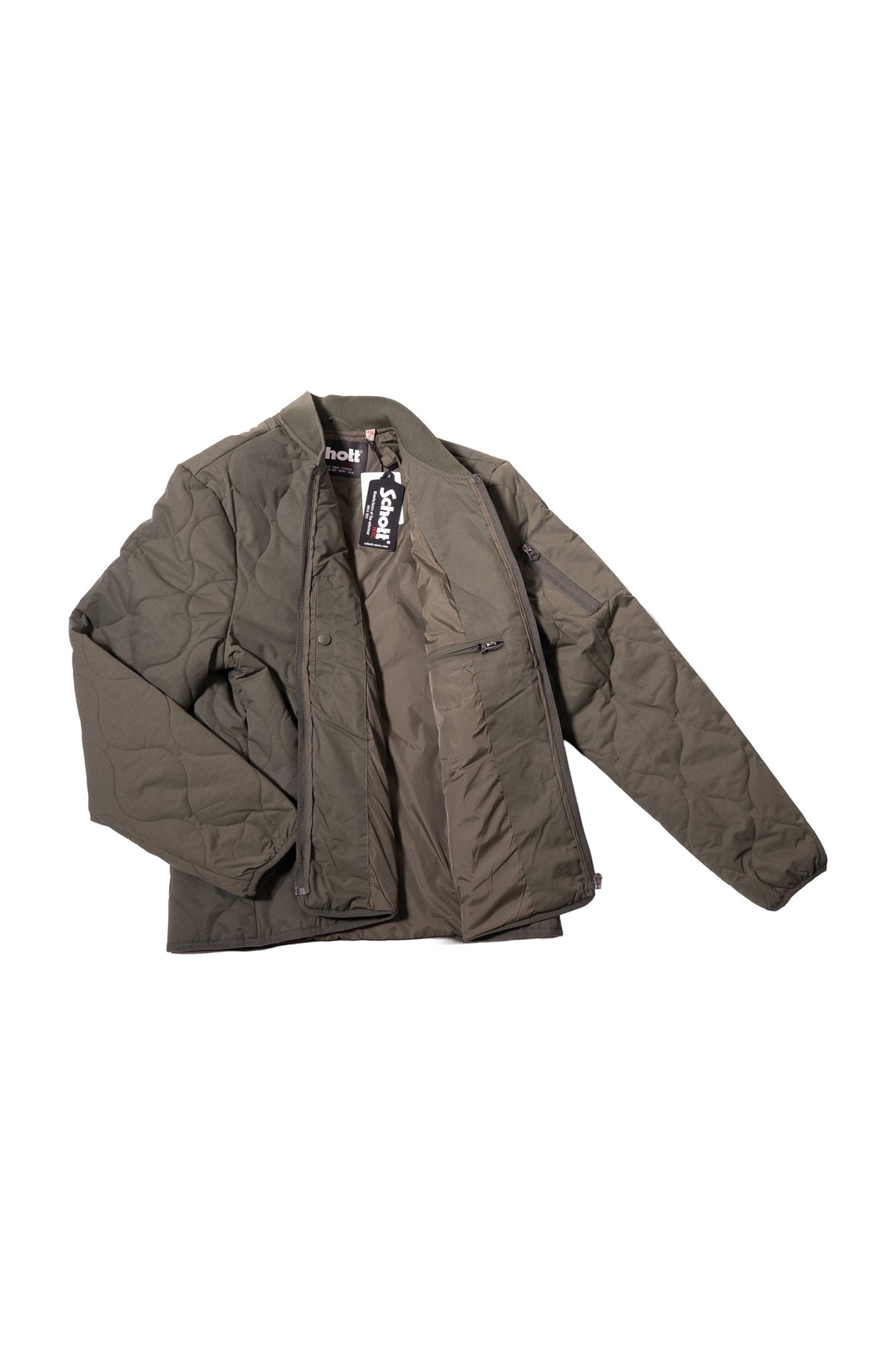 Bomber Trapunta Nylon-Cotone Schott Green