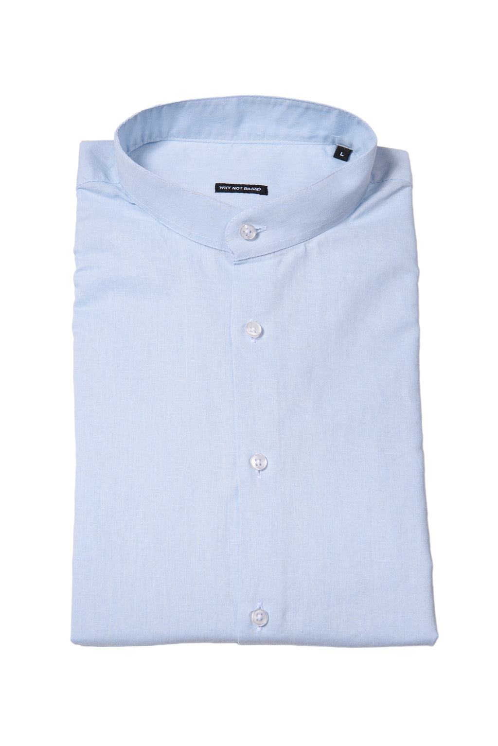 Camicia Coreana 100% Lino Azzurra