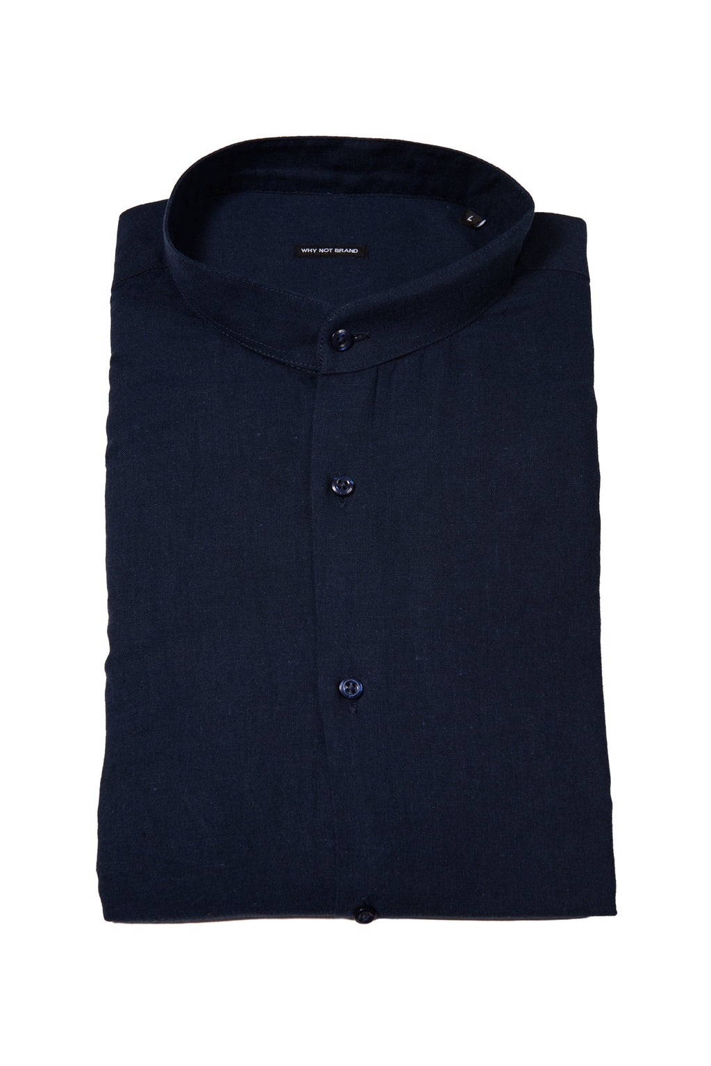 Camicia Coreana 100% Lino Blu