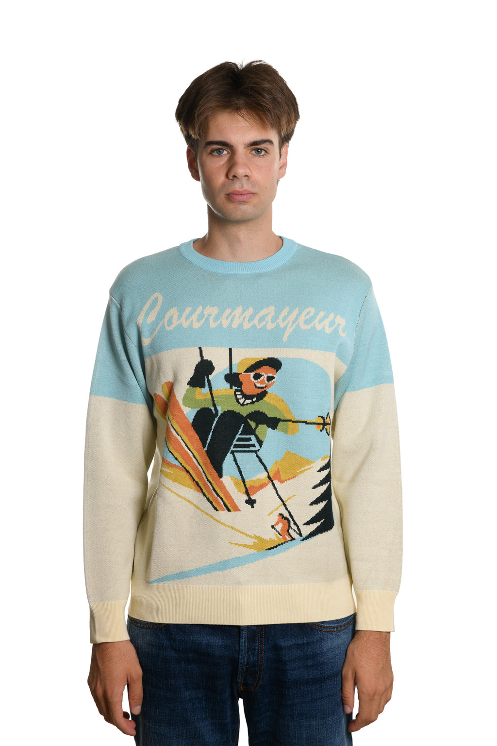 Maglia Courmayeur Beige Azzurra