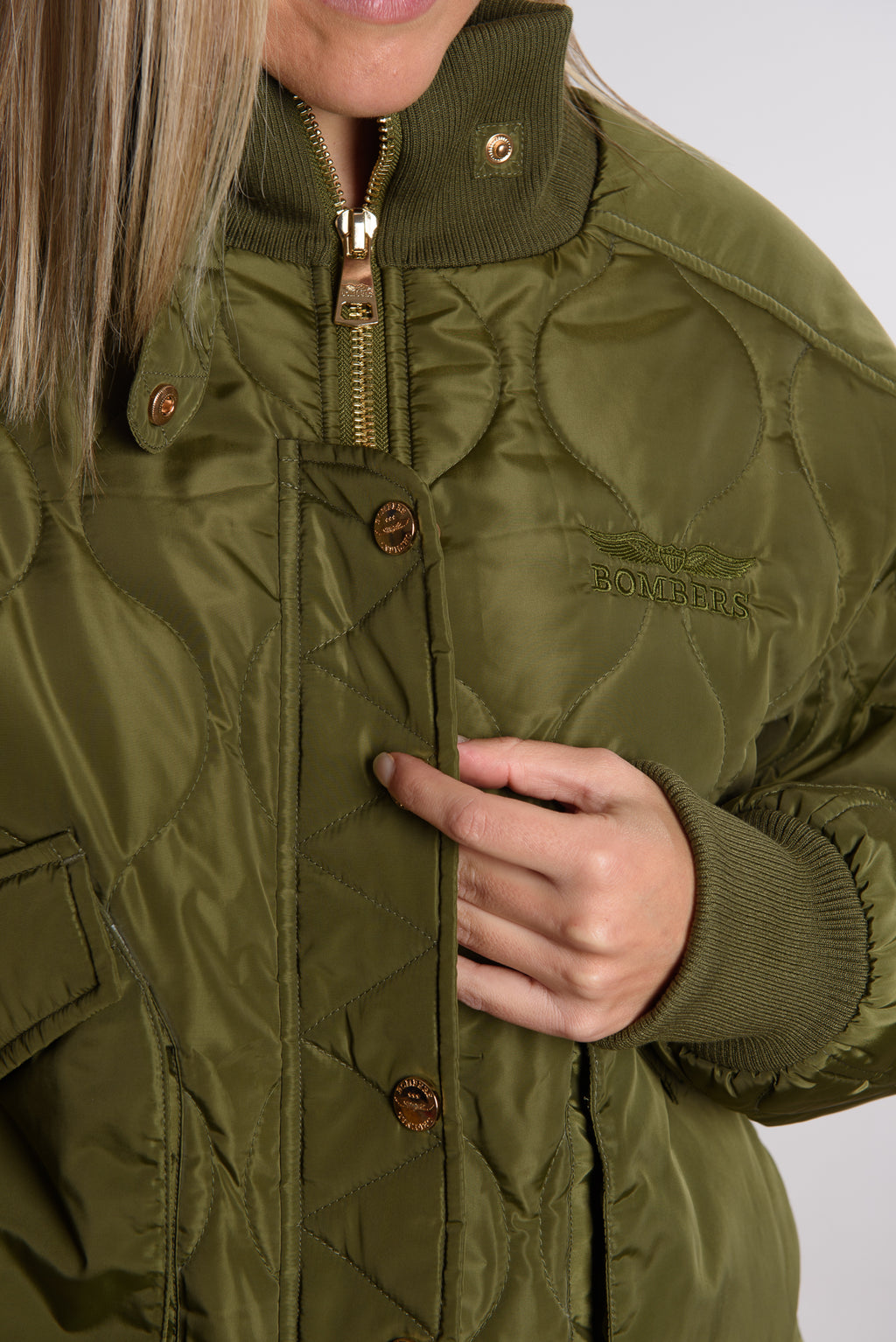 Bomber Oversize Trapuntato Khaki