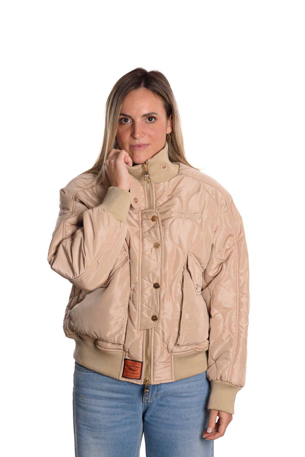 Bomber Oversize Trapuntato Beige