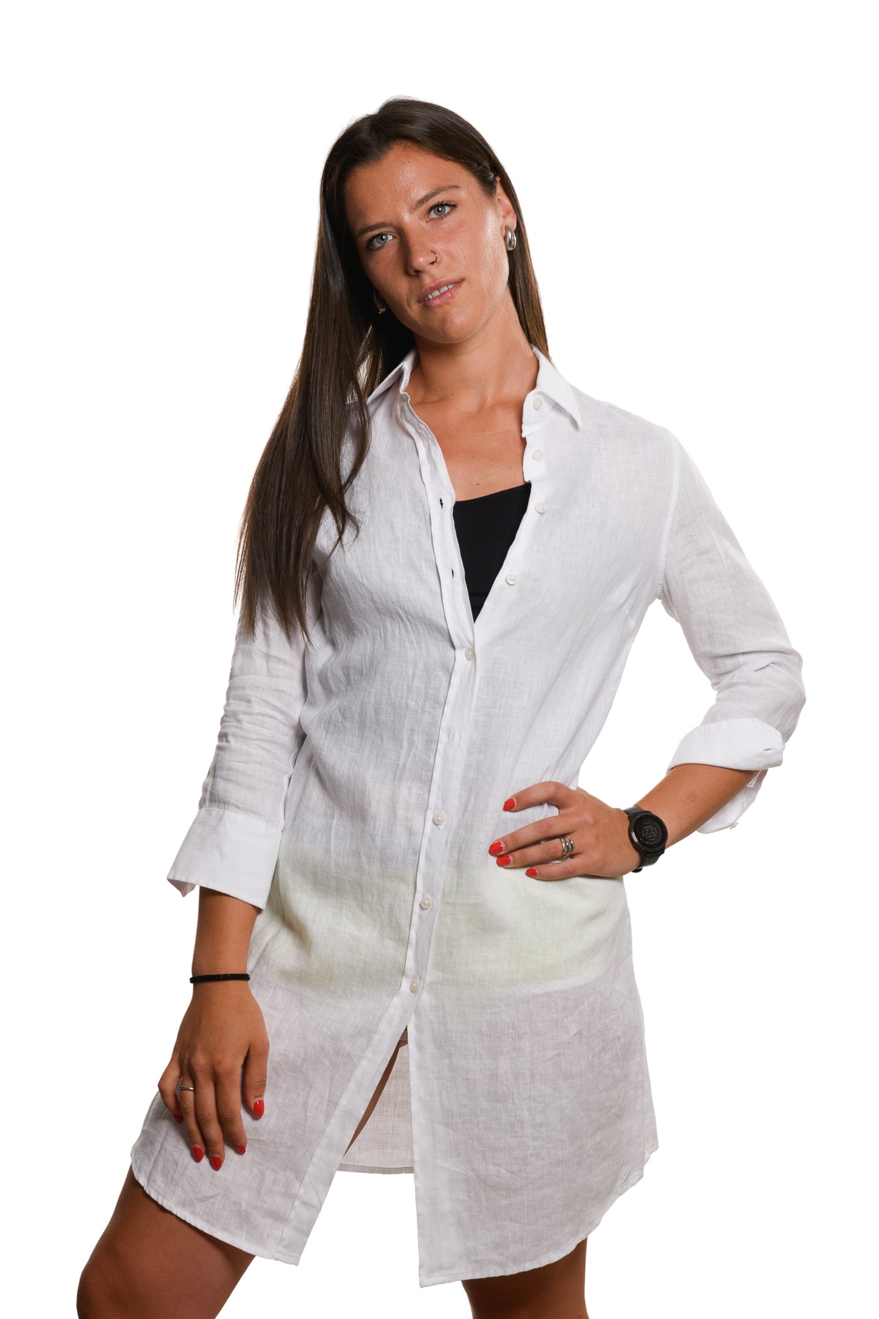 Abito Camicia Puro Lino Bianca