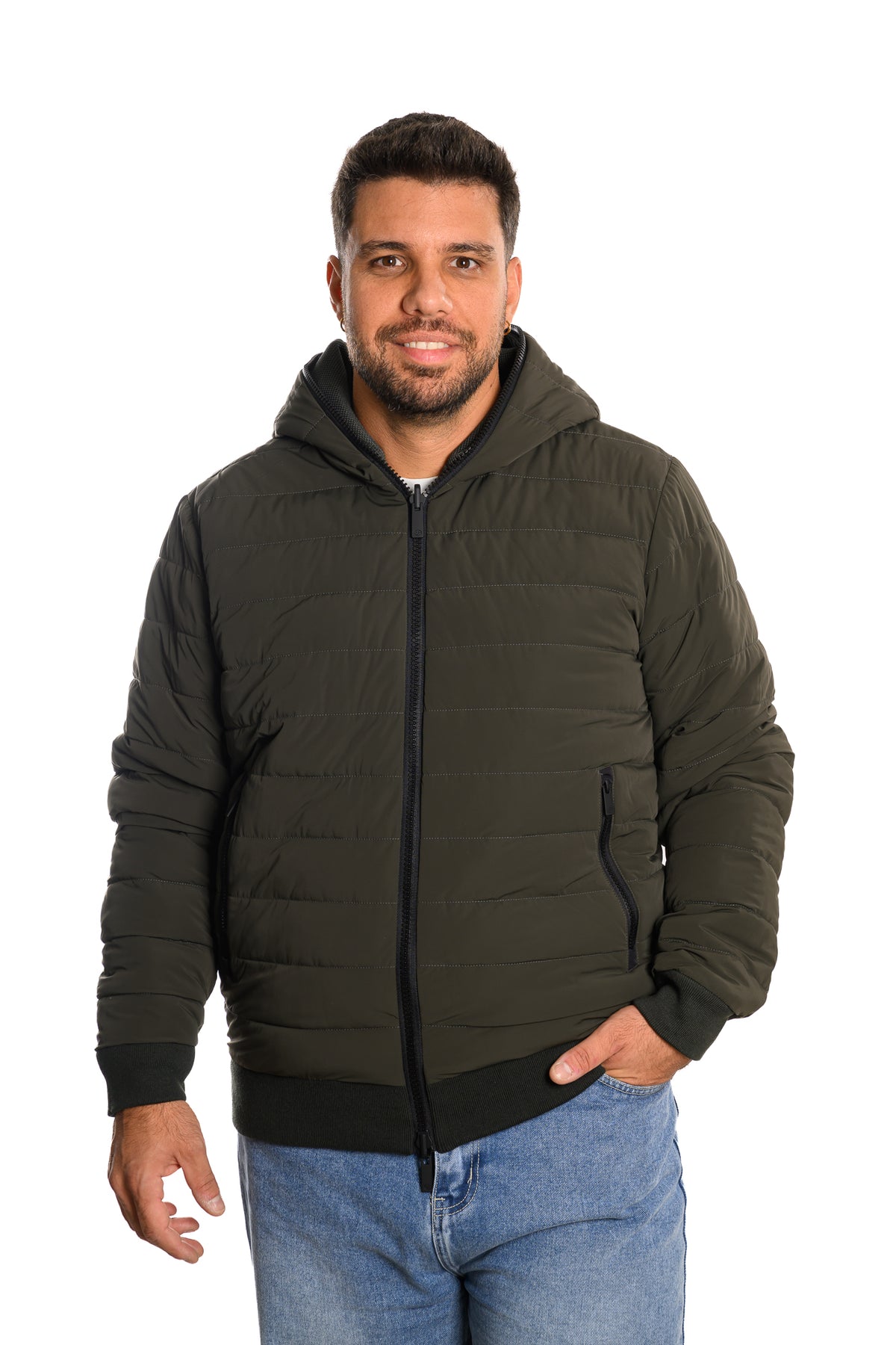 Piumino Reversibile Tricotech Verde