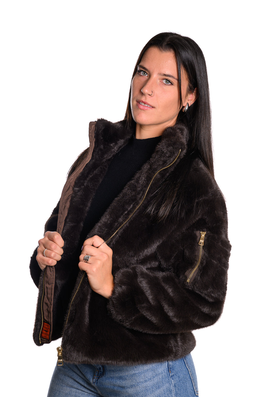 Ecopelliccia Bomber Brown