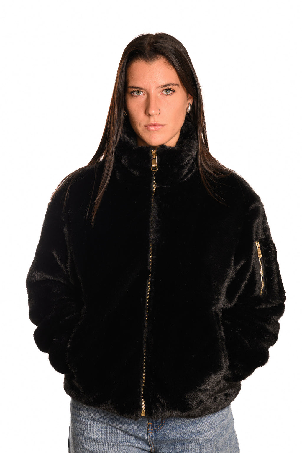 Ecopelliccia Bomber Black
