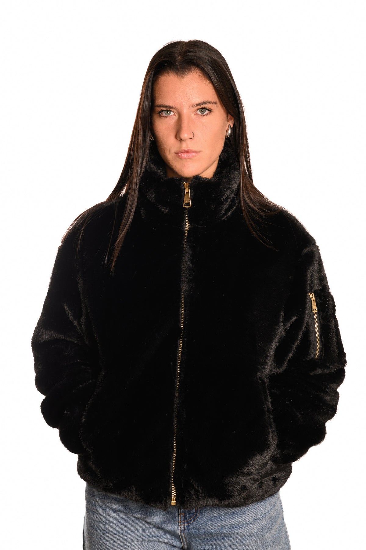 Ecopelliccia Bomber Black