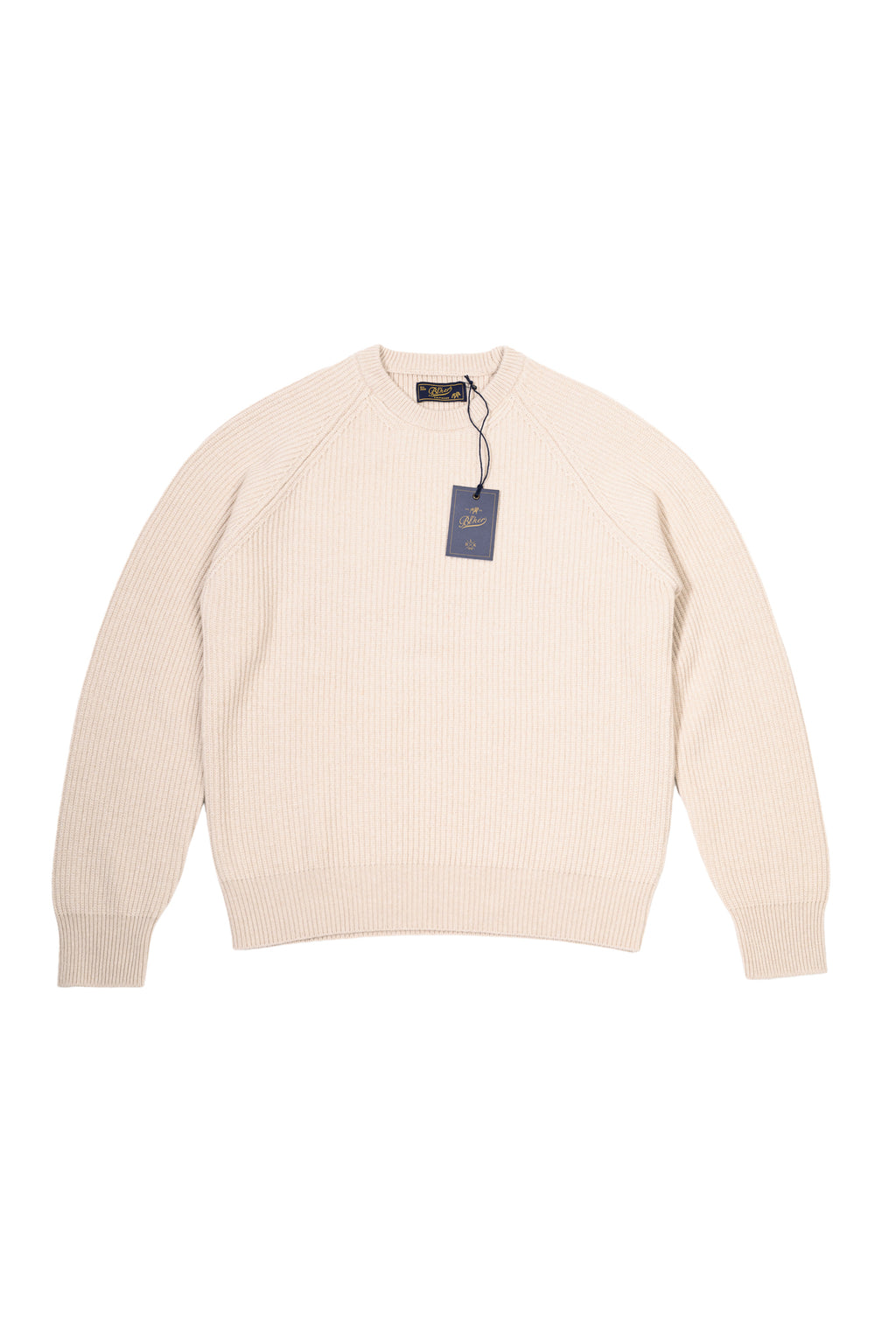 Girocollo Costa Inglese Manica Raglan 90% Lana 10% Cashmere Sand