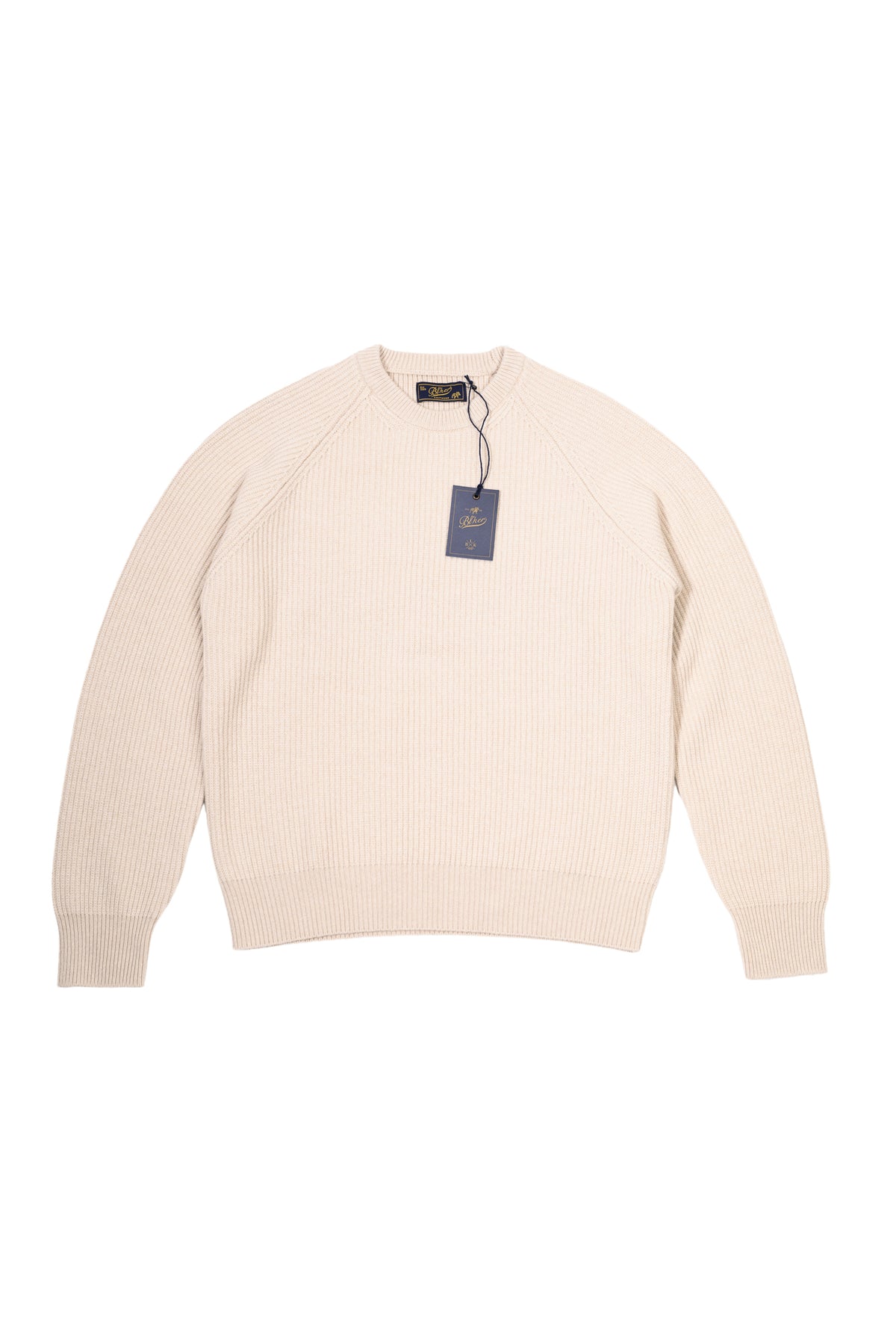 Girocollo Costa Inglese Manica Raglan 90% Lana 10% Cashmere Sand