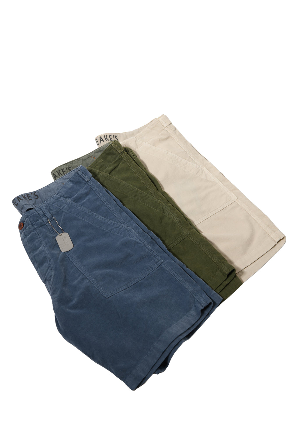 Fatigue Short Shannon Velluto Mille Righe Blu