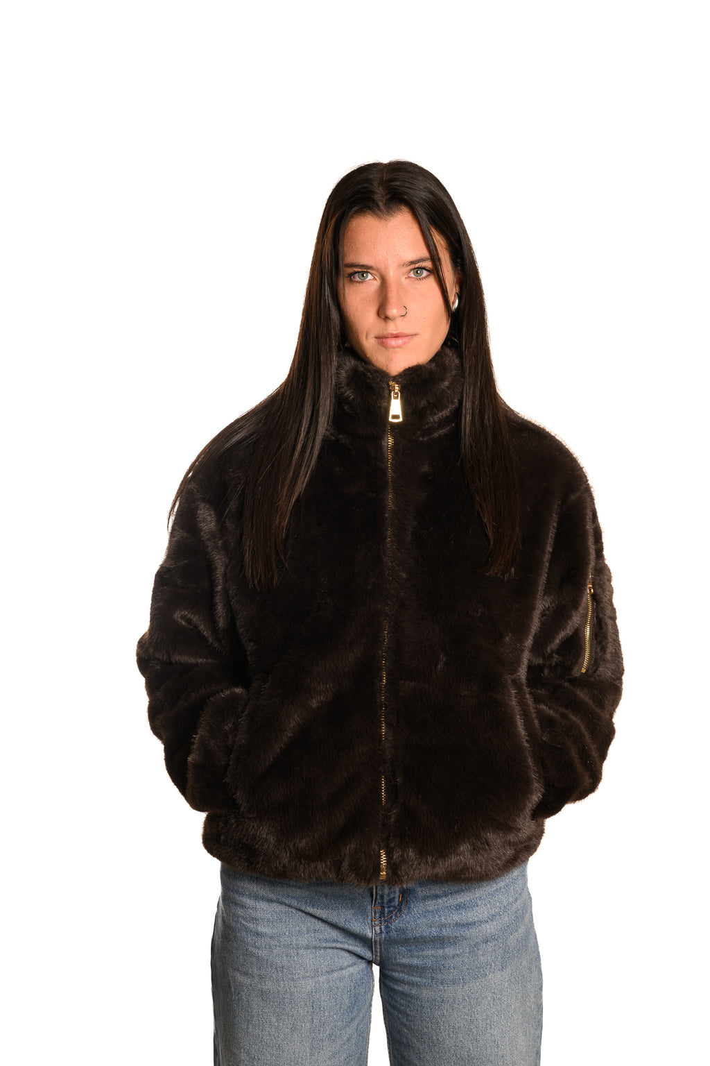 Ecopelliccia Bomber Brown