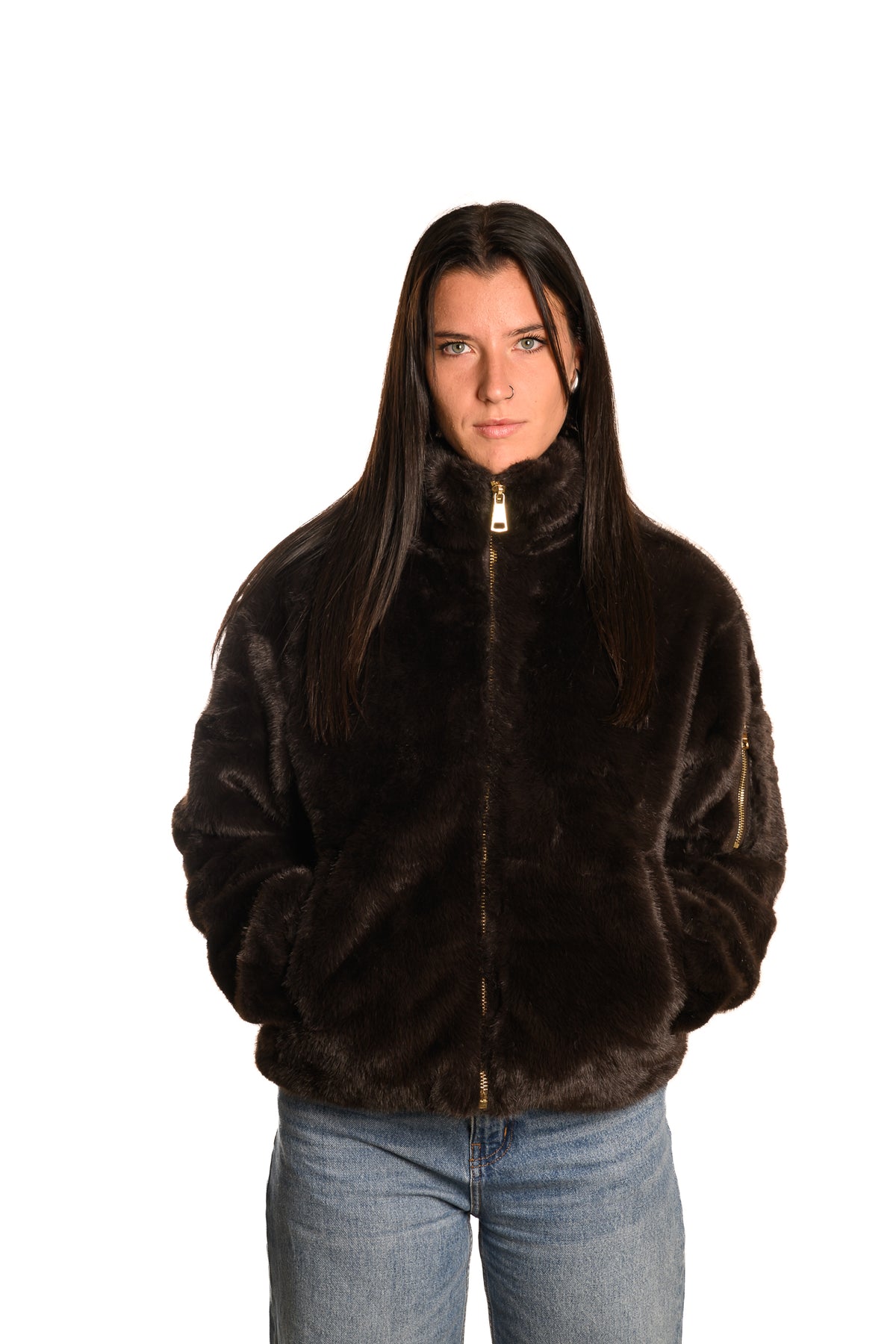 Ecopelliccia Bomber Brown