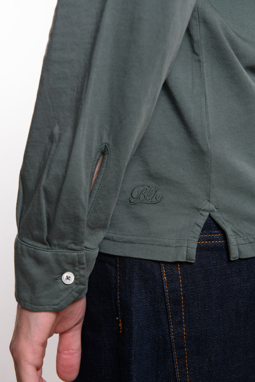 Polo Long Sleeve Green 100% Cotone Jersey