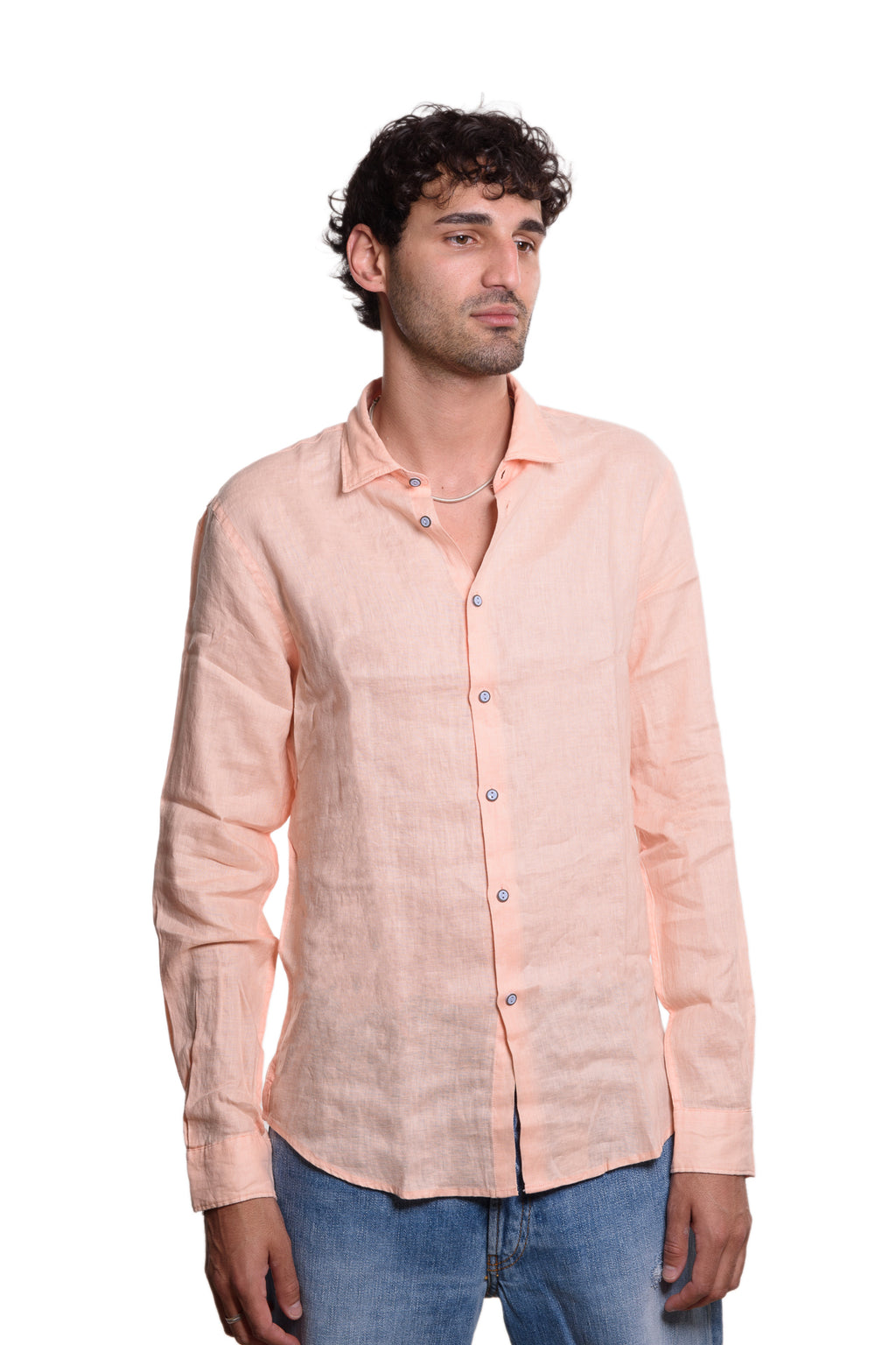 Camicia Francese 100% Lino Pesca