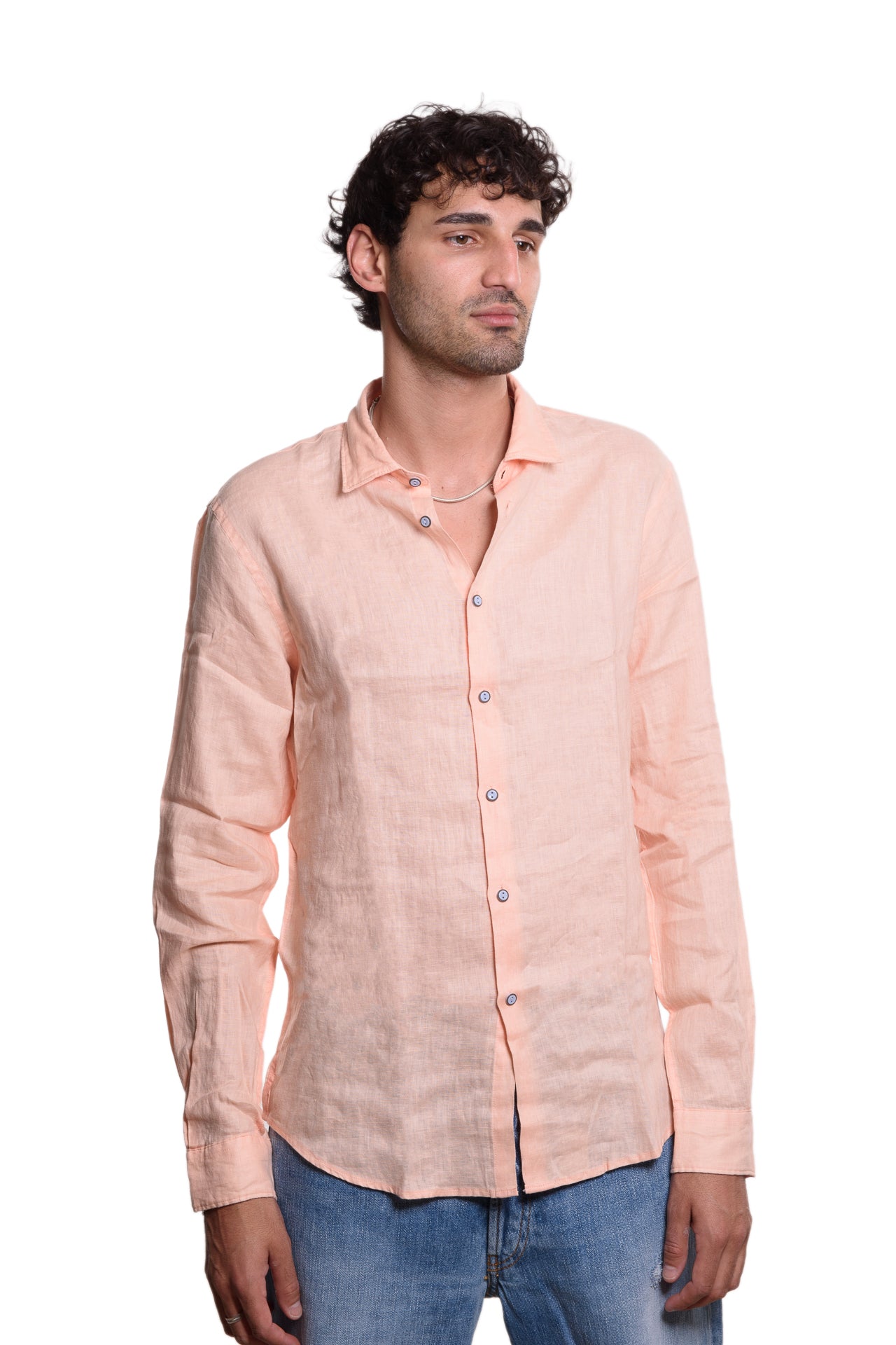 Camicia Francese 100% Lino Pesca