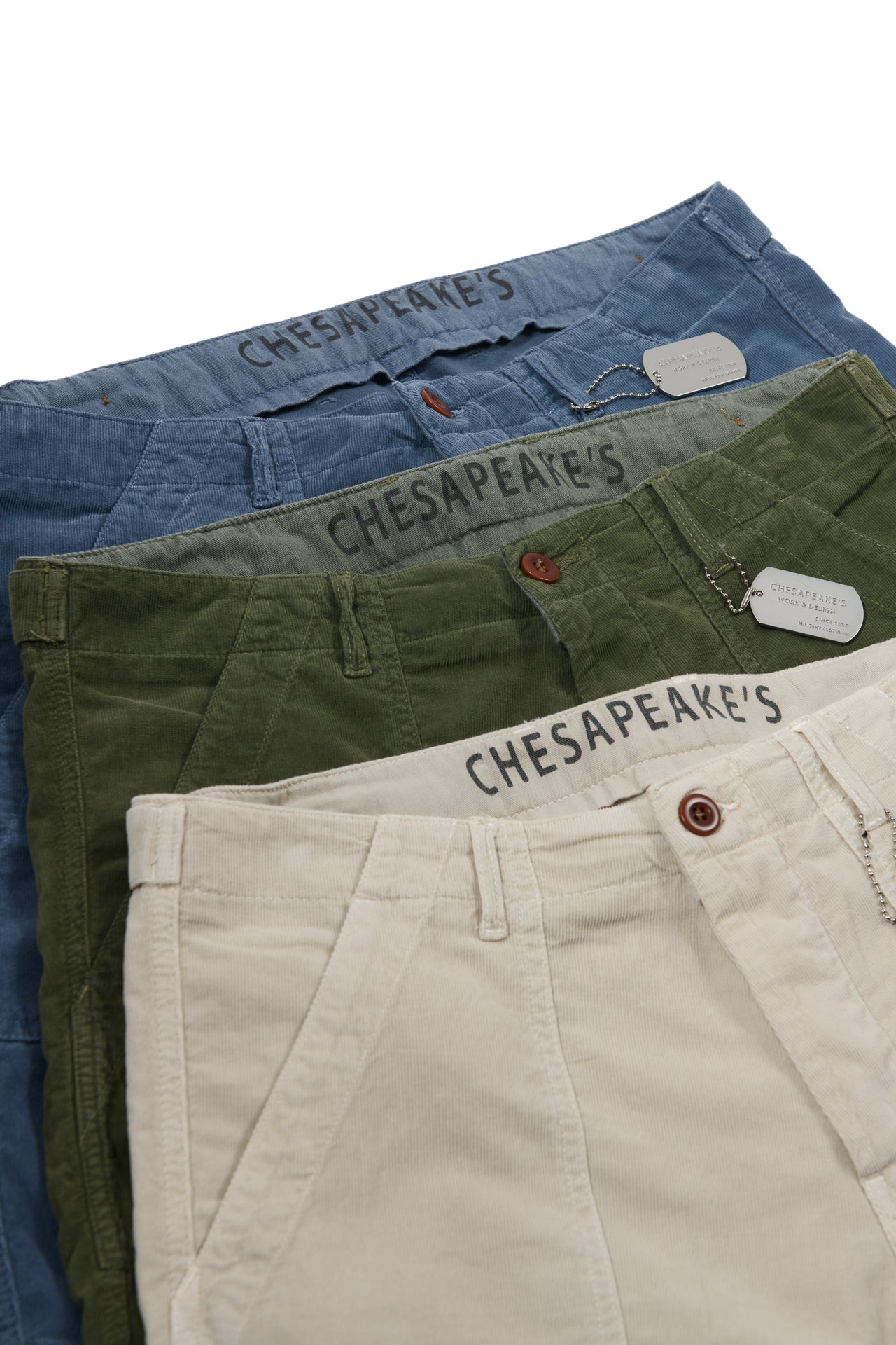 Fatigue Short Shannon Velluto Mille Righe Blu