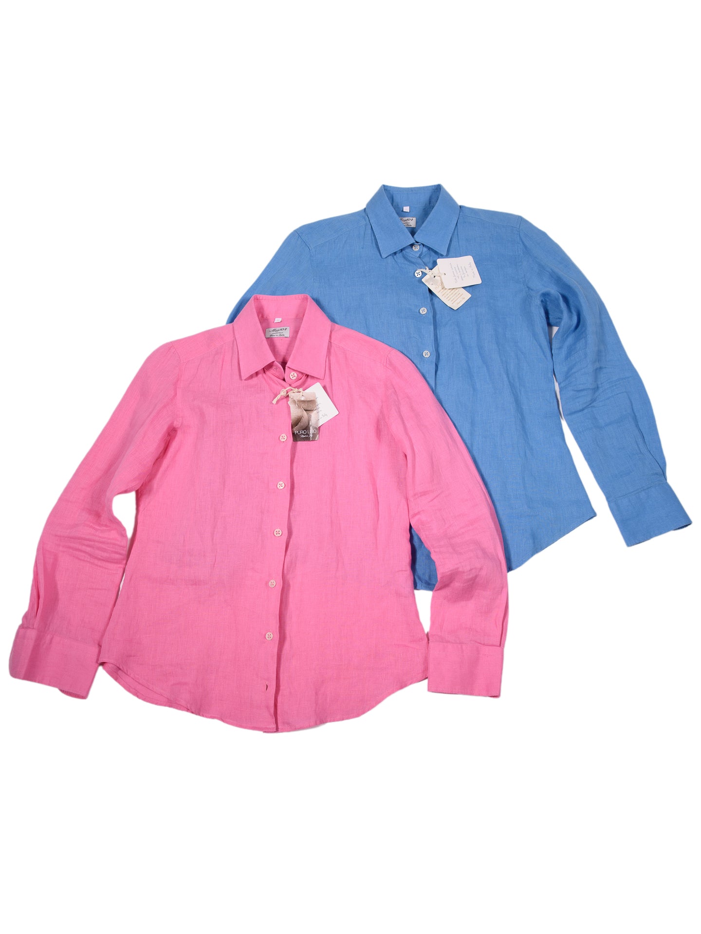 Camicia Puro Lino Azzurra Donna