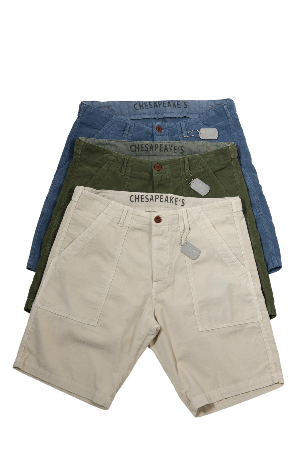 Fatigue Short Shannon Velluto Mille Righe Blu