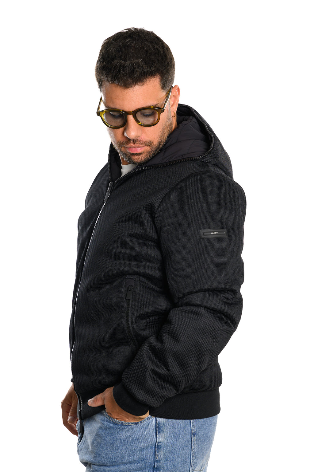 Piumino Reversibile Tricotech Nero