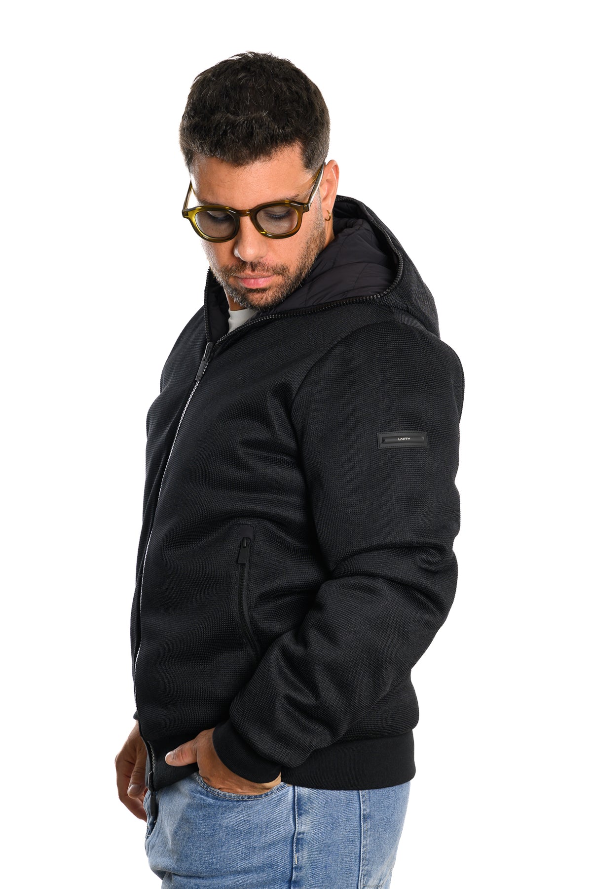 Piumino Reversibile Tricotech Nero