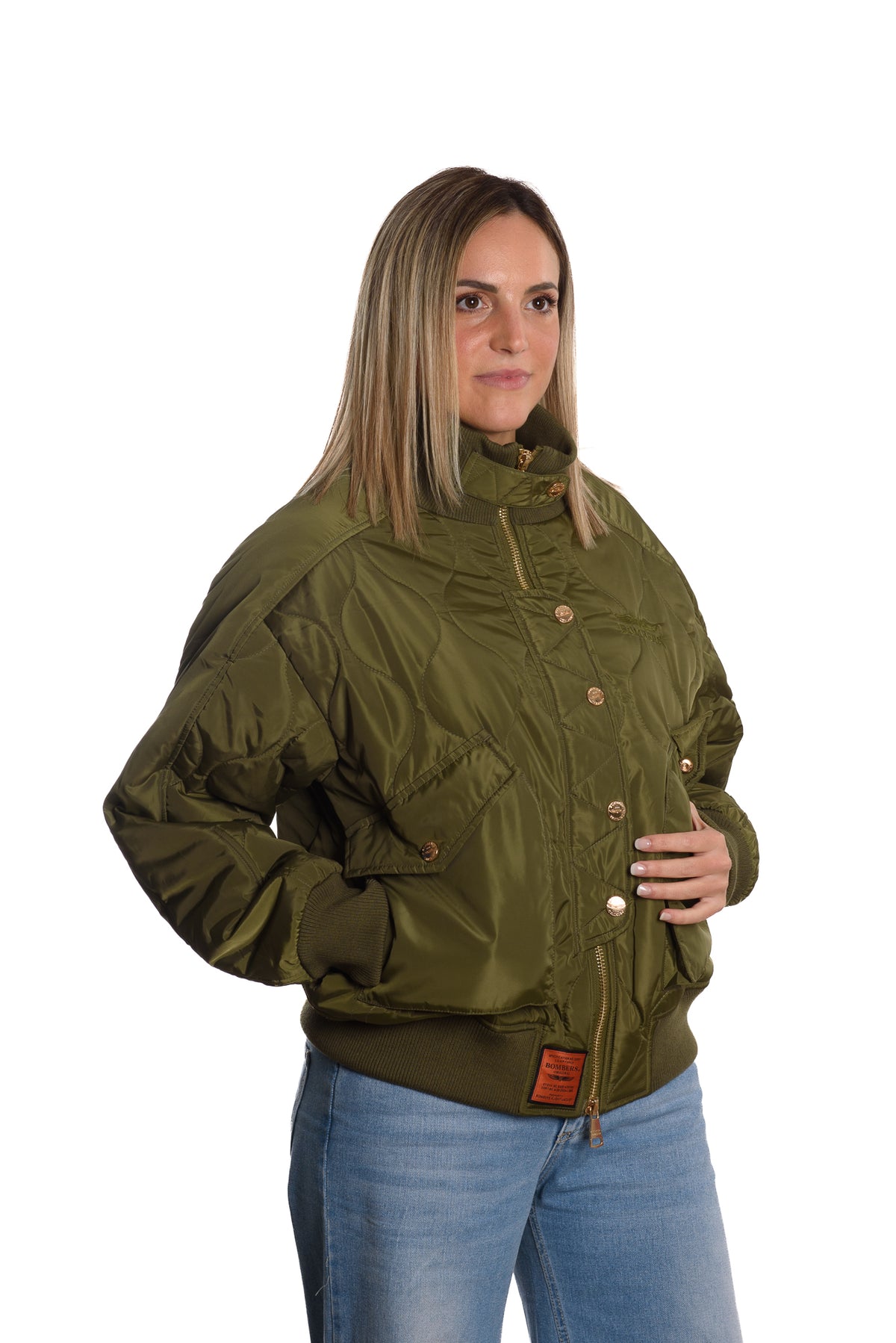 Bomber Oversize Trapuntato Khaki