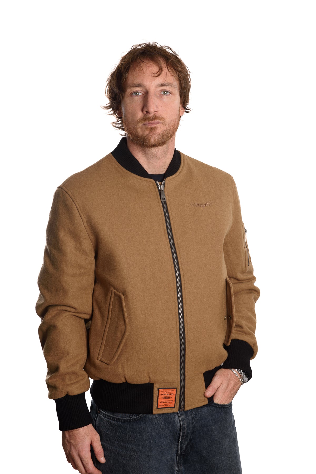 Bomber Original Men Panno di Lana Cammello