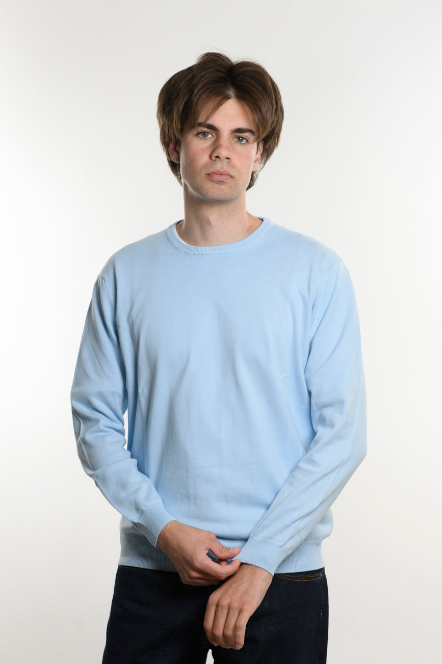 Maglia Girocollo della Ciana 100% Cotone Azzurra