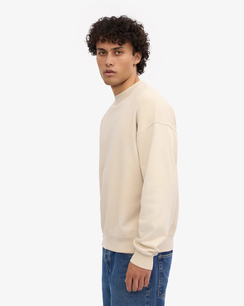 Organic Oversized Crew Ivory White