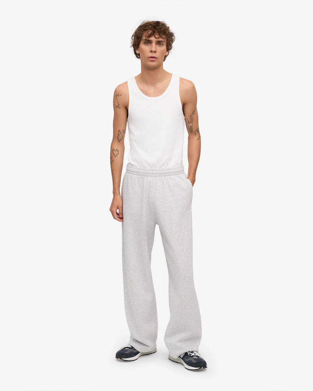 Organic Straight Leg Sweatpants Snow Melange