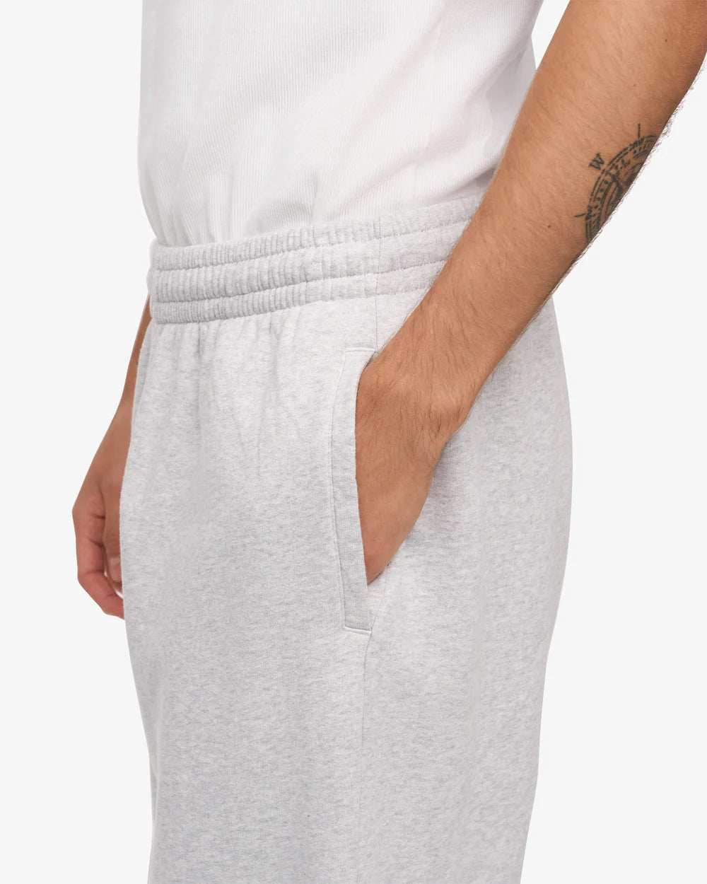 Organic Straight Leg Sweatpants Snow Melange